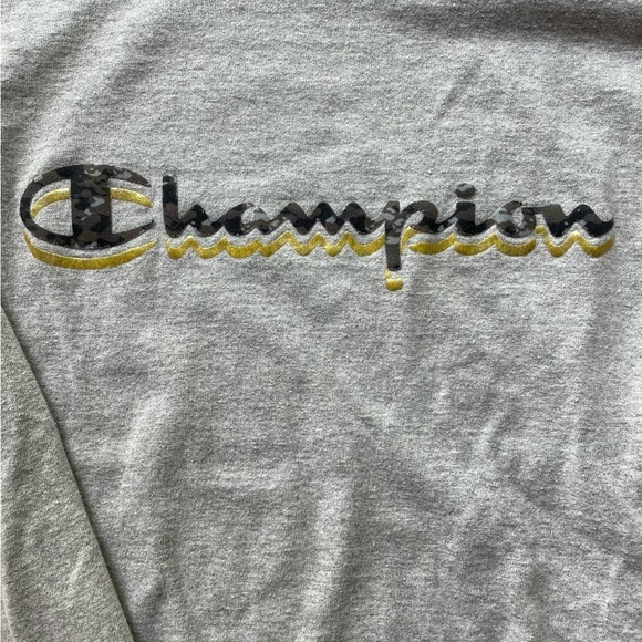 CHAMPION Vintage Streetwear Long Sleeve Tee Shirt Gray Size Medium Camouflage - Picture 4 of 7